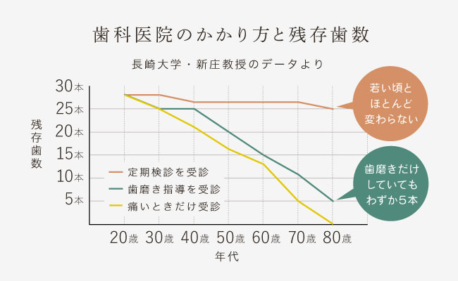 歯科医院のかかり方と残存歯数